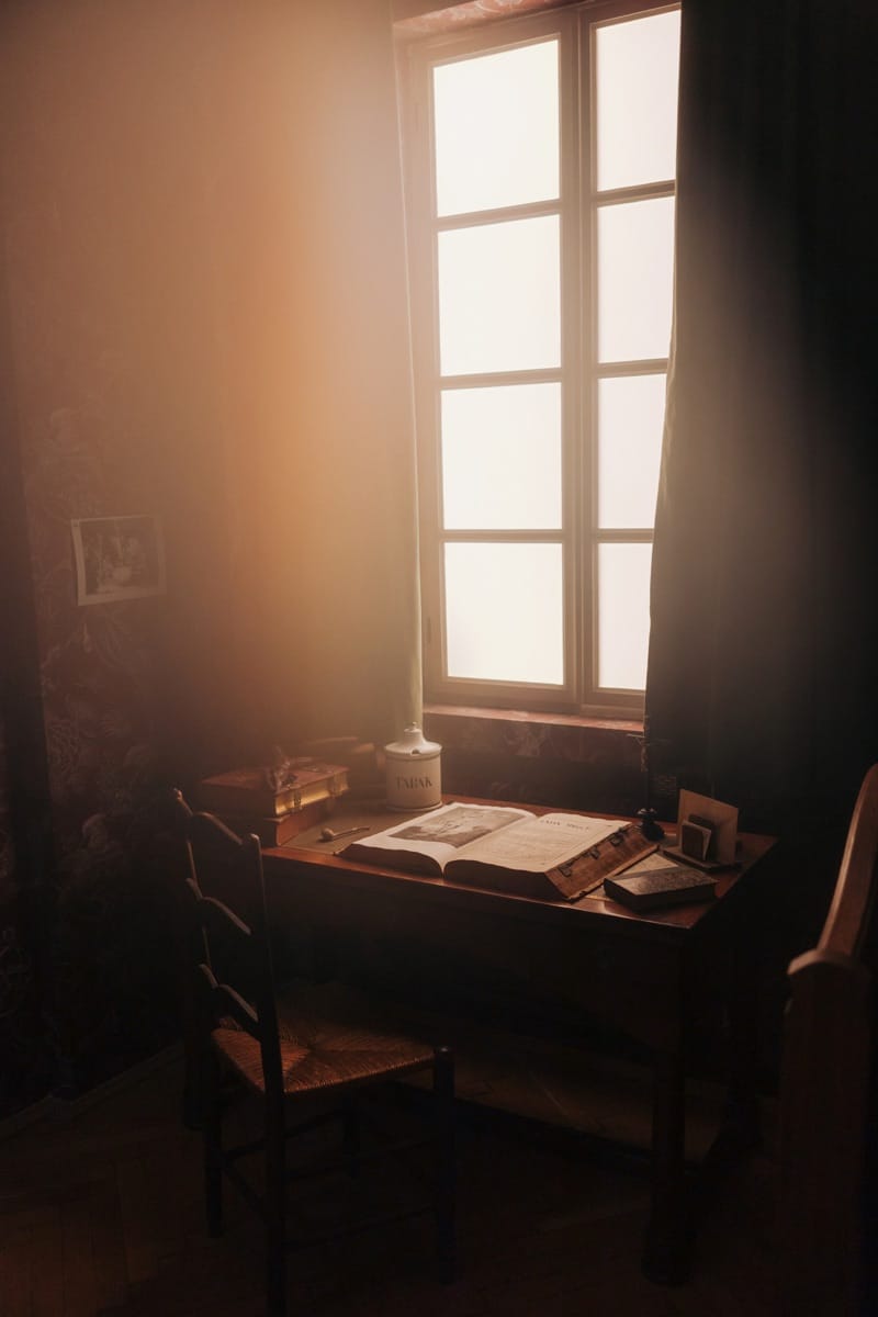 Morning light through a window in the Provence section of the immersive exhibition